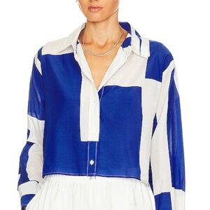 Frame cropped oversized shirt